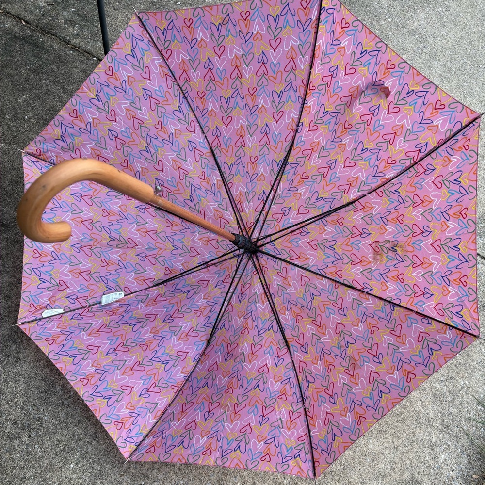 Colorful Pink Umbrella with Abstract Design - Picture 2 of 2
